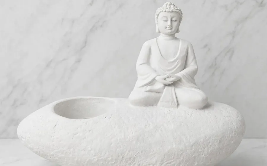 Fuente para vela zen de Buda - Figura de marmolina