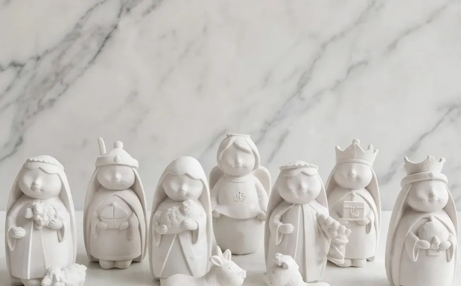 Set de Nacimiento Navideño en Miniatura - Figura de marmolina