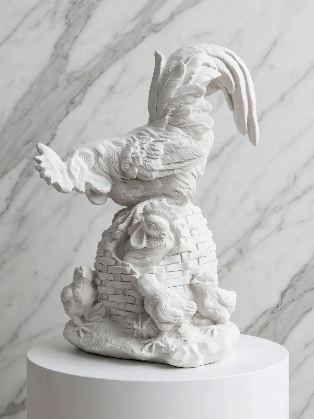 Escultura de Gallo y Pollitos — view 1