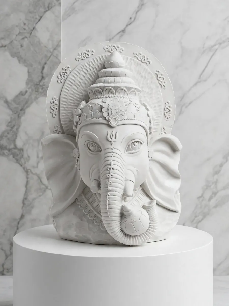 Busto de Ganesha — Relieve de marmolina