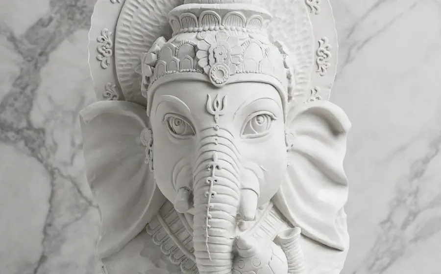 Busto de Ganesha - Relieve de marmolina