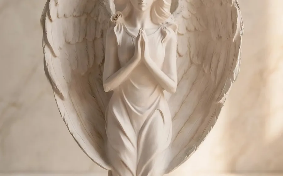 Ángel de Rodillas Orando - Figura de marmolina