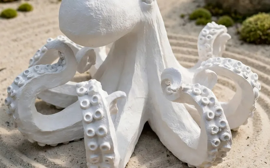 Pulpo Texturizado - Figura de marmolina