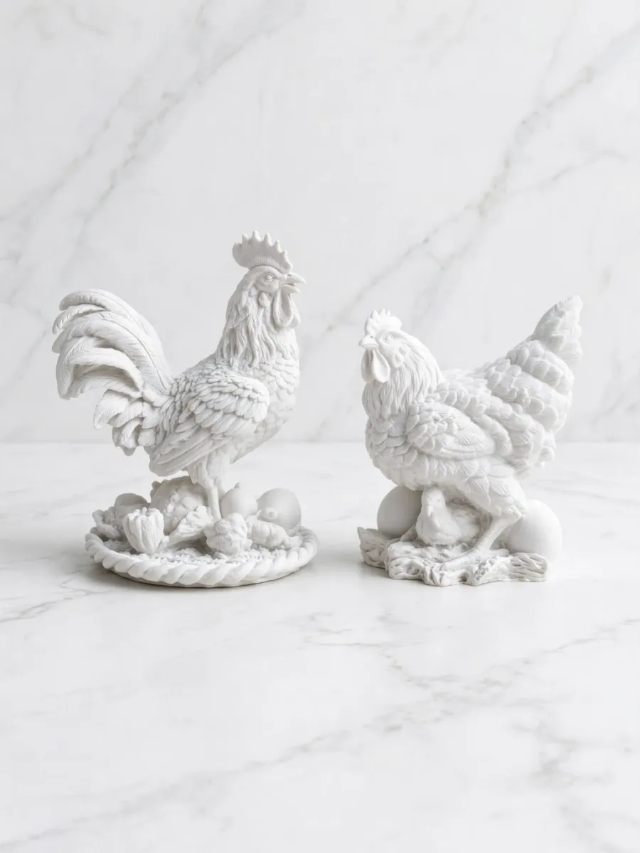 Pieza 38 — Conjunto de Gallos y Gallinas