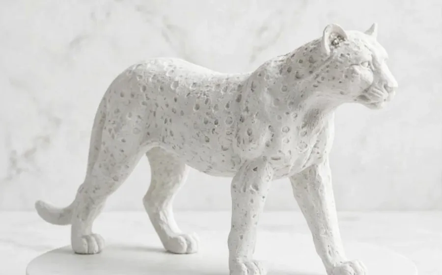 Guepardos en Acecho - Figura de marmolina
